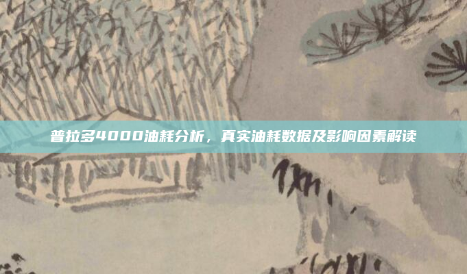 普拉多4000油耗分析,真实油耗数据及影响因素解读