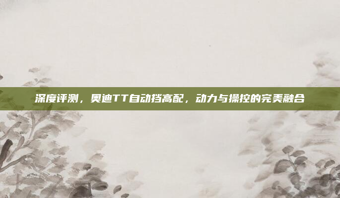 深度评测,奥迪TT自动挡高配,动力与操控的完美融合