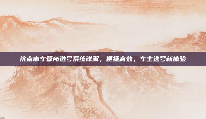 济南市车管所选号系统详解，便捷高效，车主选号新体验