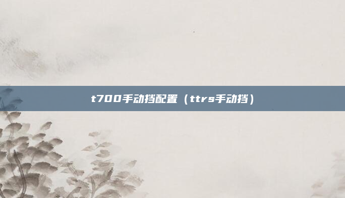 t700手动挡配置（ttrs手动挡）