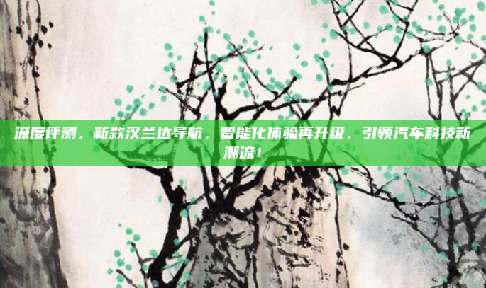 深度评测，新款汉兰达导航，智能化体验再升级，引领汽车科技新潮流！