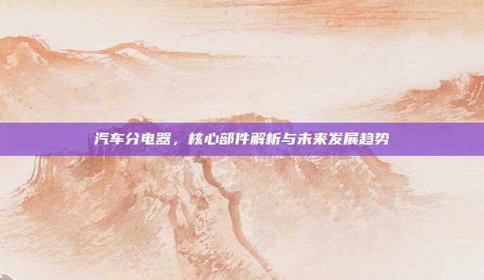 汽车分电器,核心部件解析与未来发展趋势