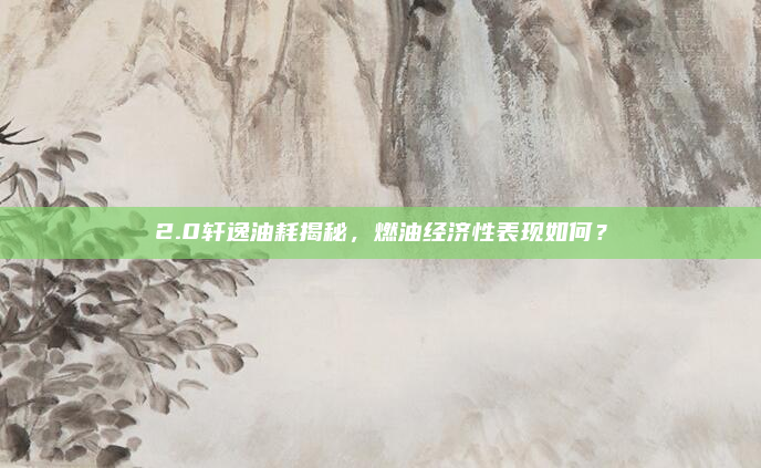 2.0轩逸油耗揭秘,燃油经济性表现如何?
