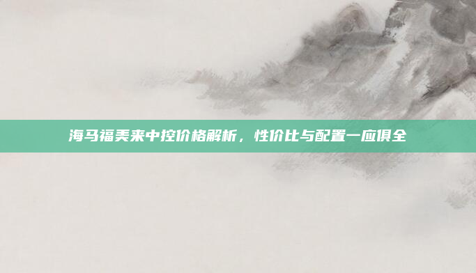 海马福美来中控价格解析,性价比与配置一应俱全