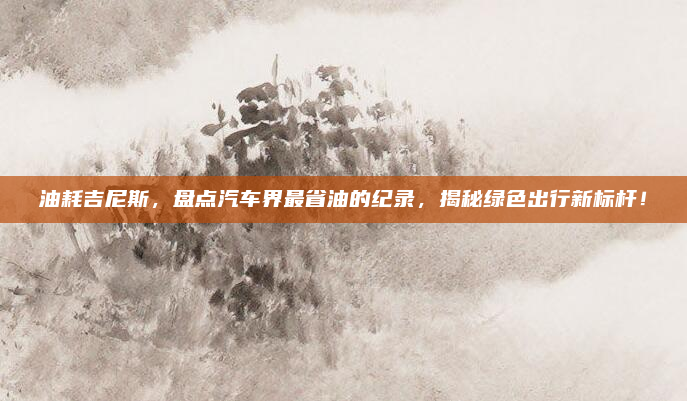 油耗吉尼斯,盘点汽车界最省油的纪录,揭秘绿色出行新标杆!