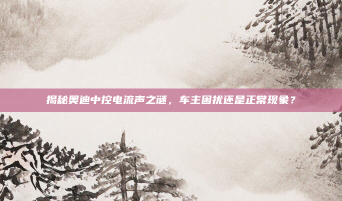 揭秘奥迪中控电流声之谜,车主困扰还是正常现象?