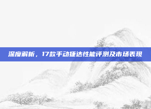 深度解析,17款手动捷达性能评测及市场表现