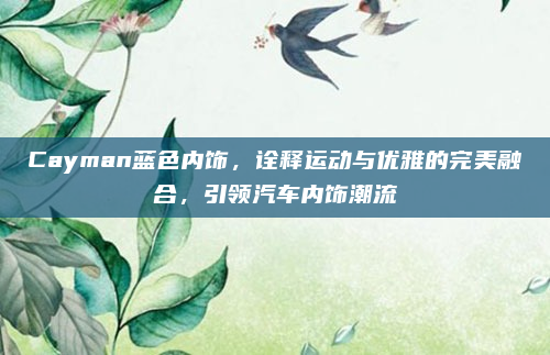 Cayman蓝色内饰,诠释运动与优雅的完美融合,引领汽车内饰潮流