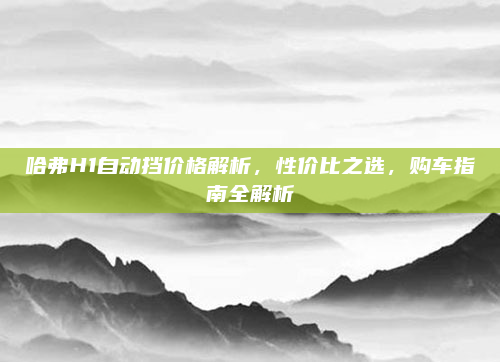 哈弗H1自动挡价格解析,性价比之选,购车指南全解析