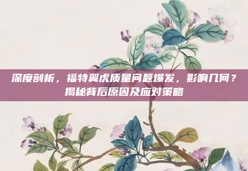 深度剖析，福特翼虎质量问题爆发，影响几何？揭秘背后原因及应对策略