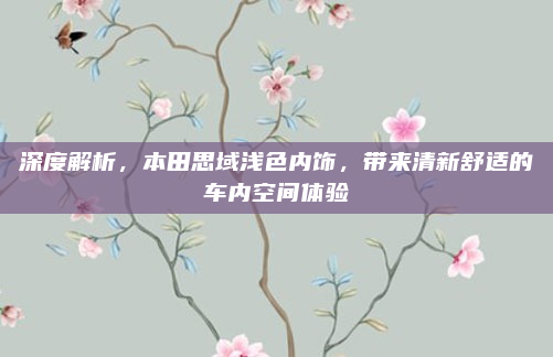 深度解析，本田思域浅色内饰，带来清新舒适的车内空间体验