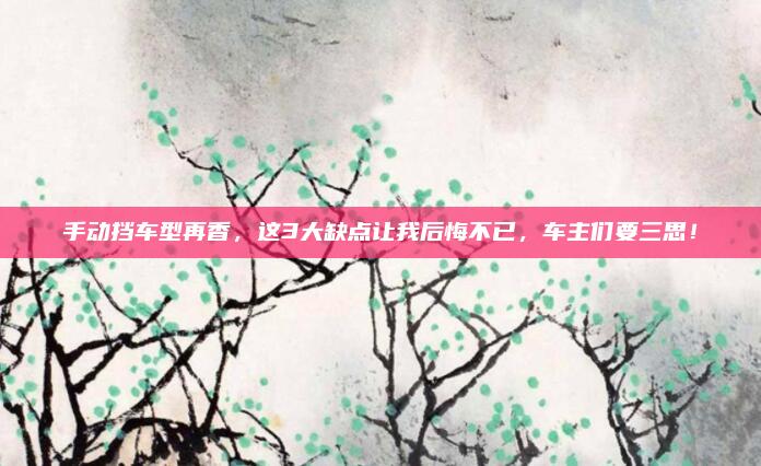 手动挡车型再香，这3大缺点让我后悔不已，车主们要三思！
