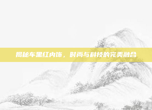 揭秘车黑红内饰，时尚与科技的完美融合