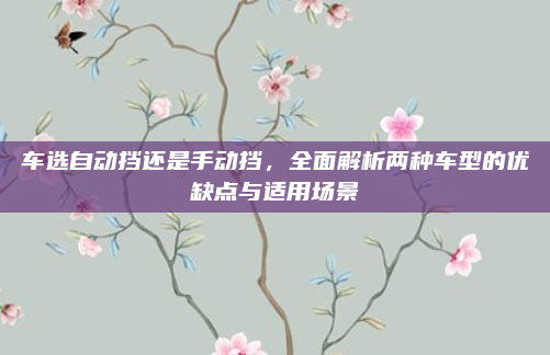 车选自动挡还是手动挡,全面解析两种车型的优缺点与适用场景
