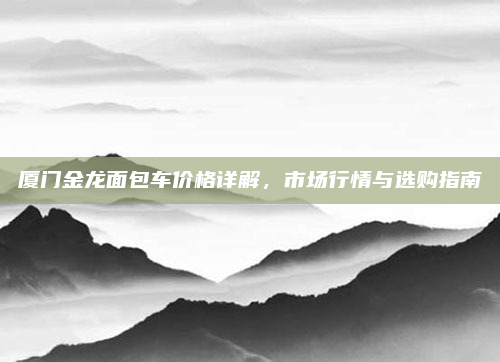 厦门金龙面包车价格详解，市场行情与选购指南