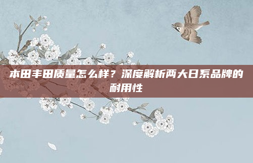 本田丰田质量怎么样？深度解析两大日系品牌的耐用性
