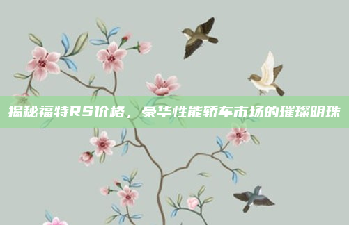 揭秘福特RS价格，豪华性能轿车市场的璀璨明珠