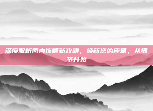 深度解析团内饰翻新攻略，焕新您的座驾，从细节开始