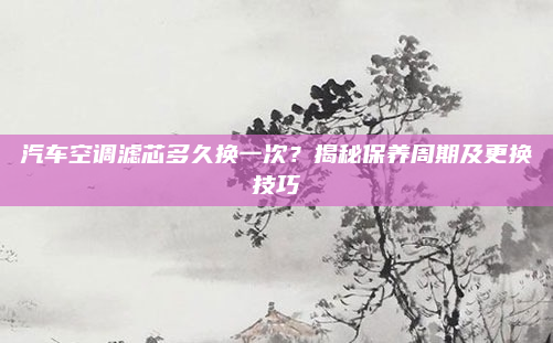 汽车空调滤芯多久换一次?揭秘保养周期及更换技巧
