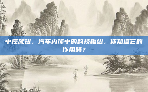 中控旋钮,汽车内饰中的科技枢纽,你知道它的作用吗?