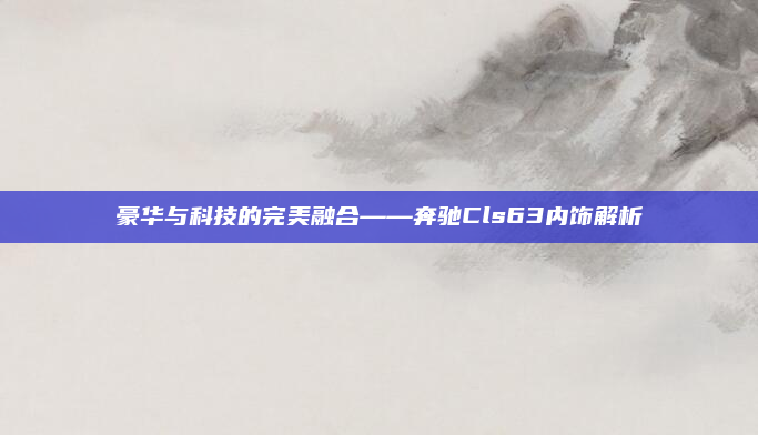 豪华与科技的完美融合——奔驰Cls63内饰解析