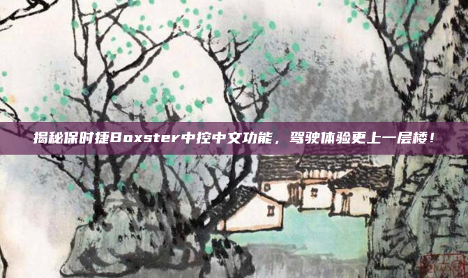 揭秘保时捷Boxster中控中文功能，驾驶体验更上一层楼！