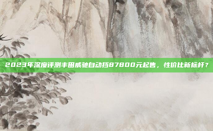 2023年深度评测丰田威驰自动挡87800元起售，性价比新标杆？