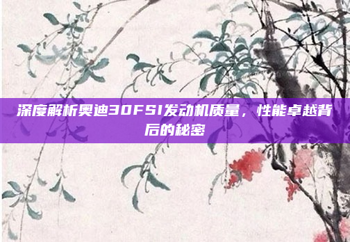 深度解析奥迪30FSI发动机质量,性能卓越背后的秘密