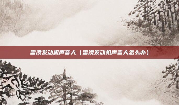 雷凌发动机声音大(雷凌发动机声音大怎么办)