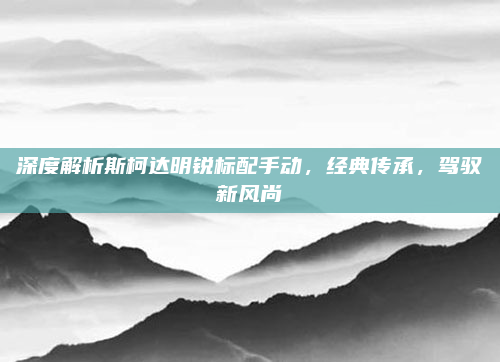 深度解析斯柯达明锐标配手动，经典传承，驾驭新风尚