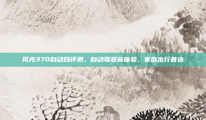 风光370自动挡评测，自动驾驭新体验，家庭出行首选