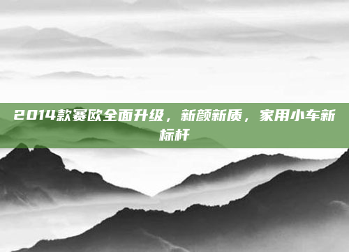 2014款赛欧全面升级,新颜新质,家用小车新标杆