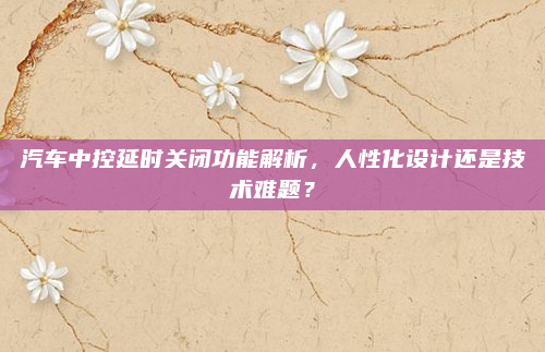 汽车中控延时关闭功能解析，人性化设计还是技术难题？