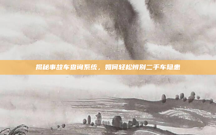 揭秘事故车查询系统,如何轻松辨别二手车隐患