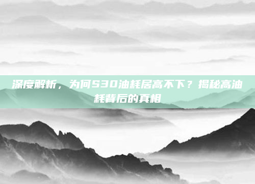 深度解析，为何S30油耗居高不下？揭秘高油耗背后的真相