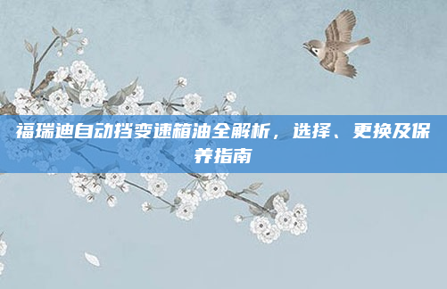 福瑞迪自动挡变速箱油全解析，选择、更换及保养指南