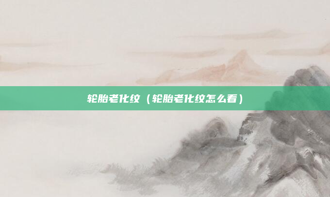 轮胎老化纹（轮胎老化纹怎么看）