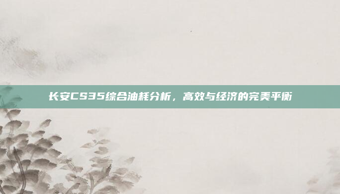 长安CS35综合油耗分析，高效与经济的完美平衡