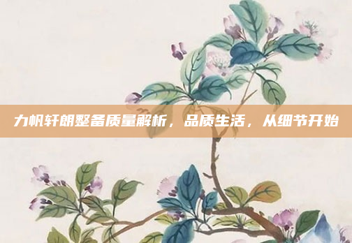 力帆轩朗整备质量解析，品质生活，从细节开始