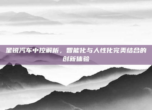 星锐汽车中控解析，智能化与人性化完美结合的创新体验
