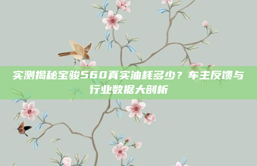 实测揭秘宝骏560真实油耗多少？车主反馈与行业数据大剖析