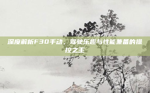 深度解析F30手动，驾驶乐趣与性能兼备的操控之王