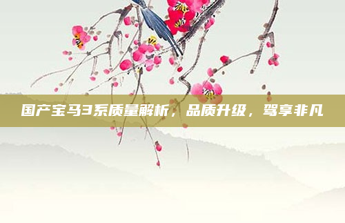 国产宝马3系质量解析,品质升级,驾享非凡