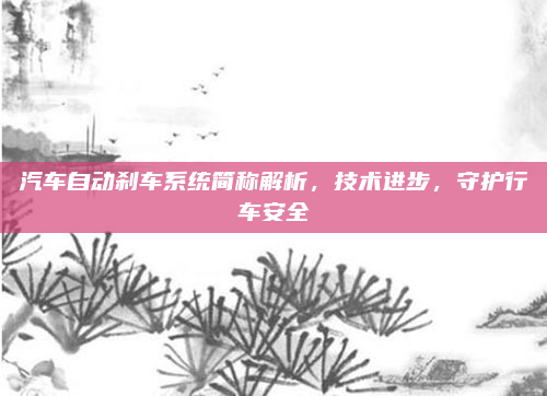 汽车自动刹车系统简称解析，技术进步，守护行车安全