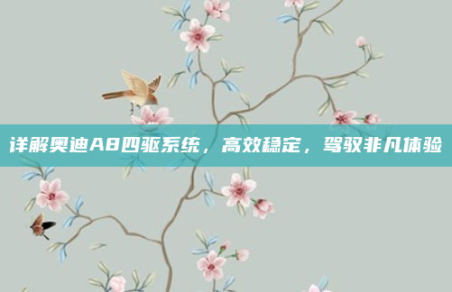详解奥迪A8四驱系统,高效稳定,驾驭非凡体验
