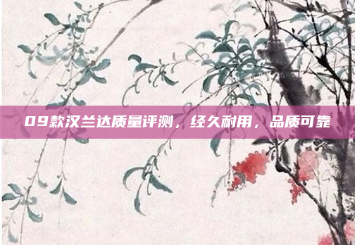 09款汉兰达质量评测,经久耐用,品质可靠