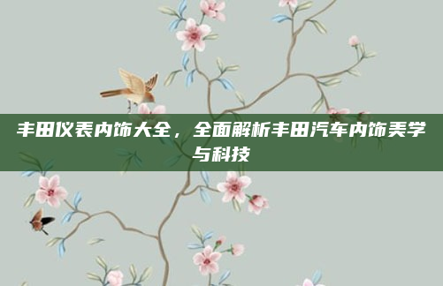 丰田仪表内饰大全，全面解析丰田汽车内饰美学与科技