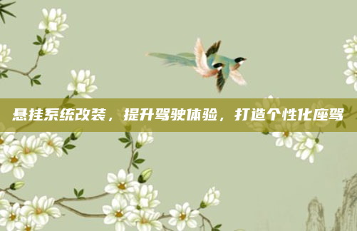 悬挂系统改装，提升驾驶体验，打造个性化座驾