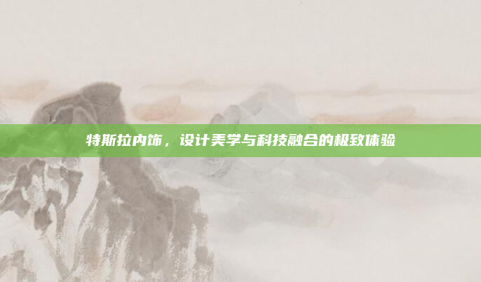特斯拉内饰，设计美学与科技融合的极致体验